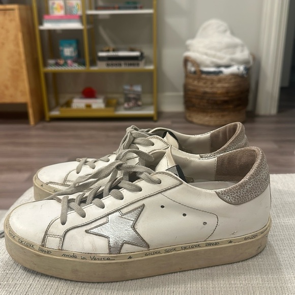Golden Goose Shoes - Silver and white Golden Goose Hi Stars. Size 39. Authentic.